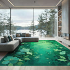 Enchanted Emerald Garden Floral Rug
