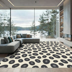 Cream Black Blotch Spot Rug