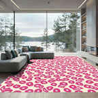 Hot Pink Abstract Spots Rug