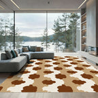 Brown Cream Blob Stripe Rug