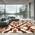 Earthy Tones Quatrefoil Scrolling Medallion Rug