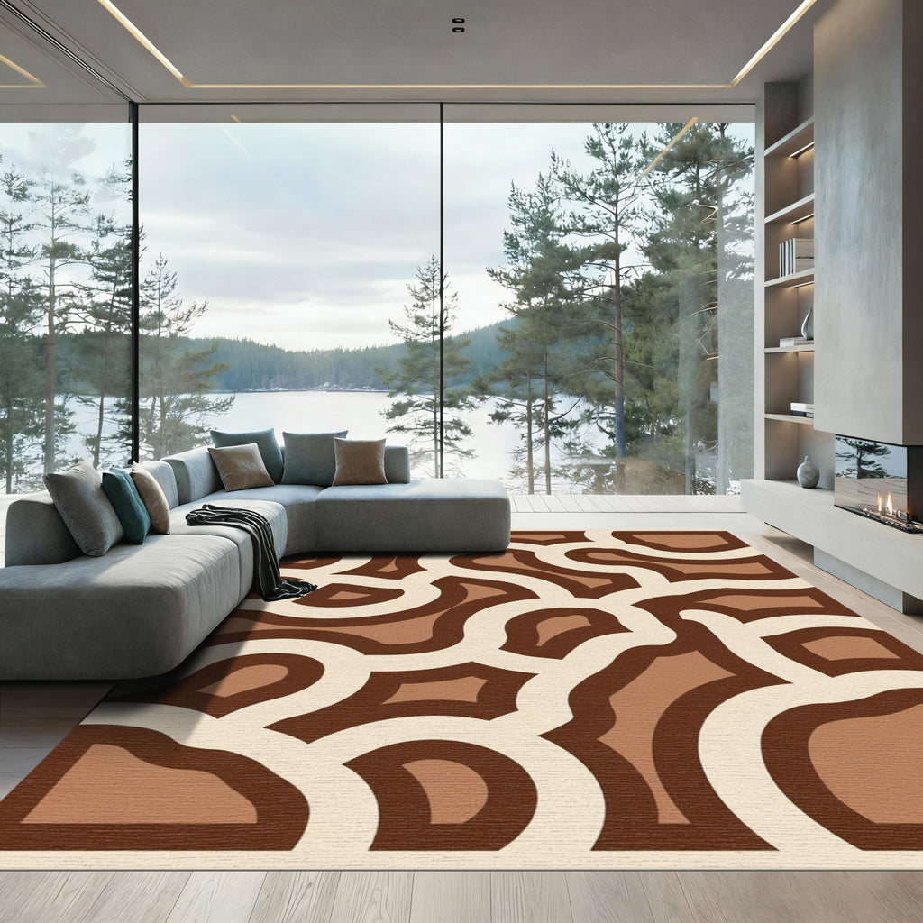 Earthy Tones Abstract Blob Rug