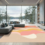 Abstract Terracotta Hues Organic Waves Rug