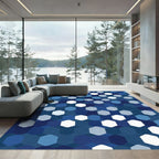Ocean Blue Hexagon Mosaic Rug