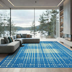 Geometric Cream Diamond Lattice Rug