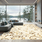 Brown Leafy Branches and Butterflies Rug
