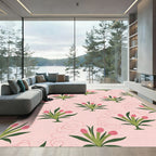 Pink Bouquet Swirl Floral Rug