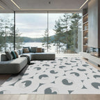 Subtle Gray Circles Interlocking Abstract Rug