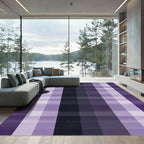 Purple Plaid Grid Background Decor Rug
