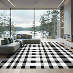 Classic Monochrome Lattice Weave Rug