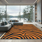 Bold Orange Black Animal Print Rug