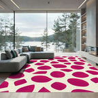 Crimson Petal Scattered Abstract Rug