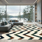 Geometric Rustic Chevron Zigzag Rug