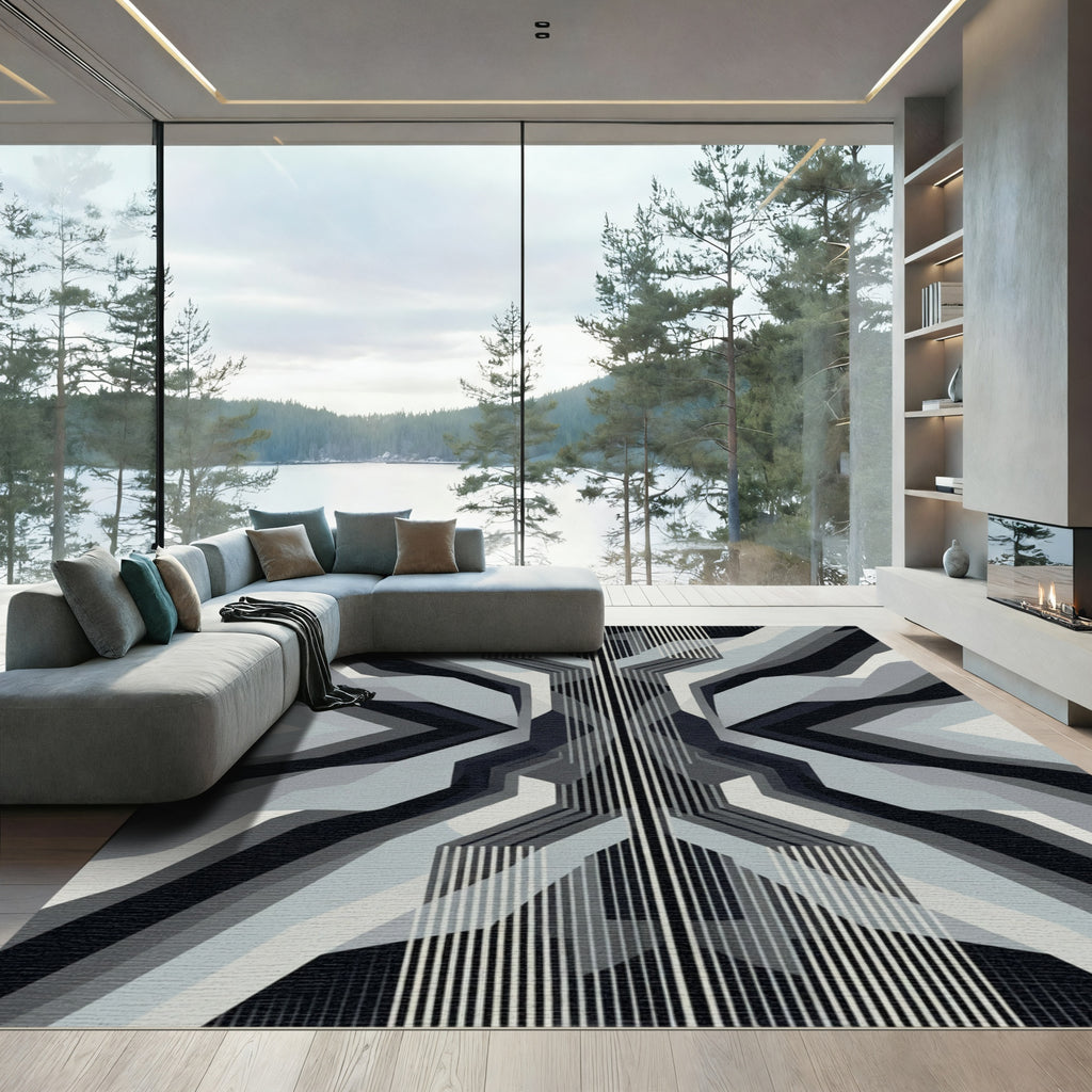 Monochromatic Geometric Layered Abstract Rug