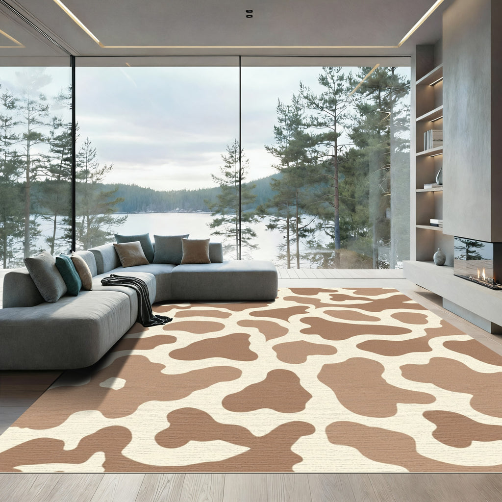 Earthy Cow Print Spots Rug
