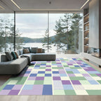 Soft Pastel Geometric Blocks Rug