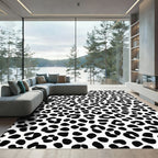 Chic Black White Animal Spots Rug