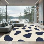 Deep Blue Organic Spot Rag Rug