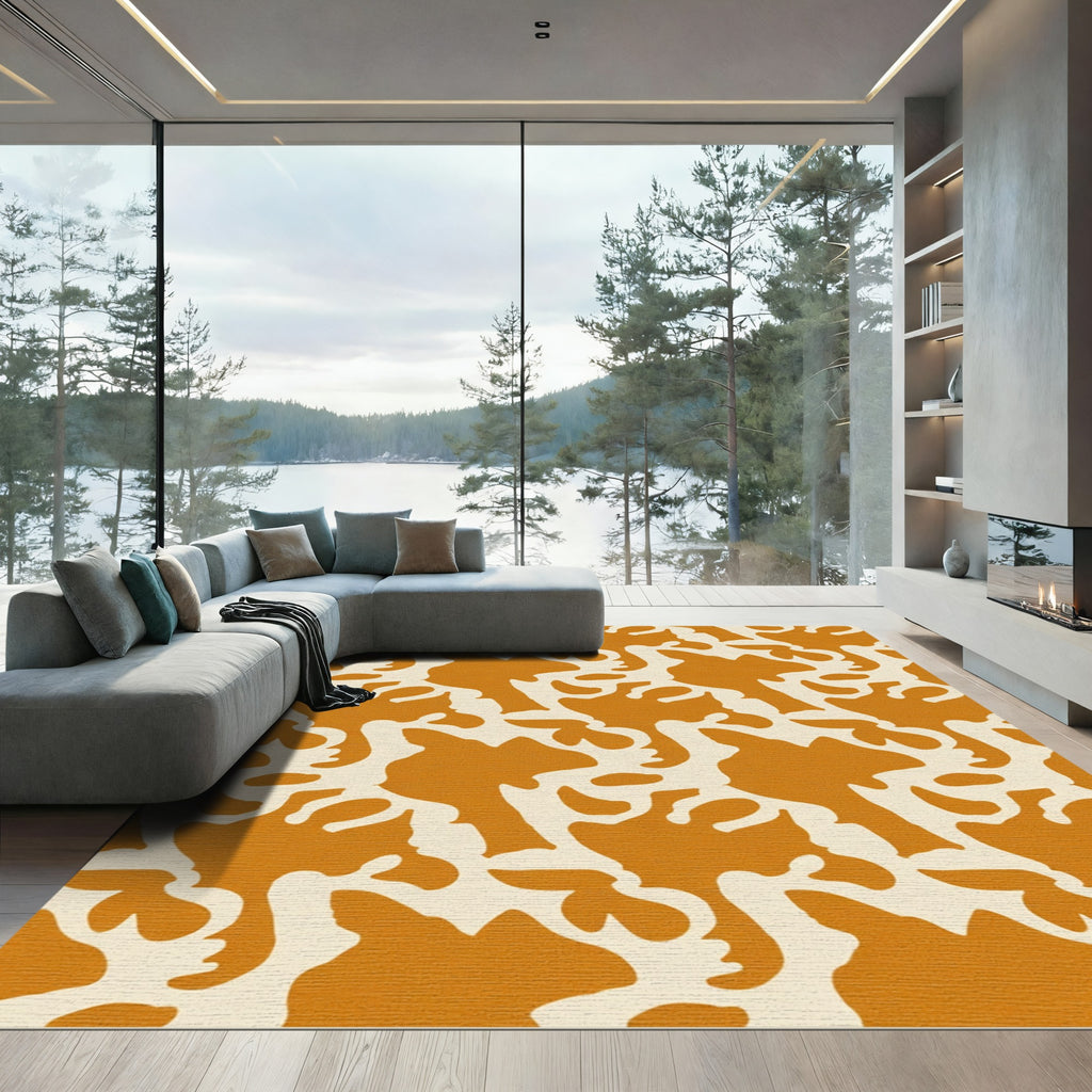 Terracotta Cream Organic Flow Rug
