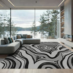 Monochromatic Swirl Abstraction Rug
