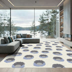 Cream Gray Blue Organic Bloom Rug