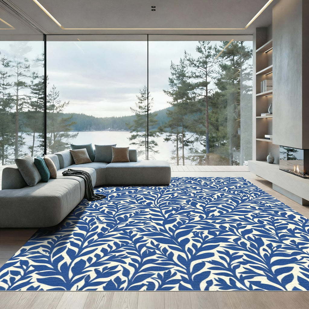 Cobalt Blue Fern Canopy Rug