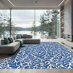 Cobalt Blue Fern Canopy Rug