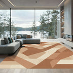 Tawny Terracotta Geometric Block Rug