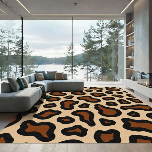 Bold Brown Animal Spots Classic Rug
