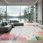 Whimsical Colorful Confetti Scatter Rug