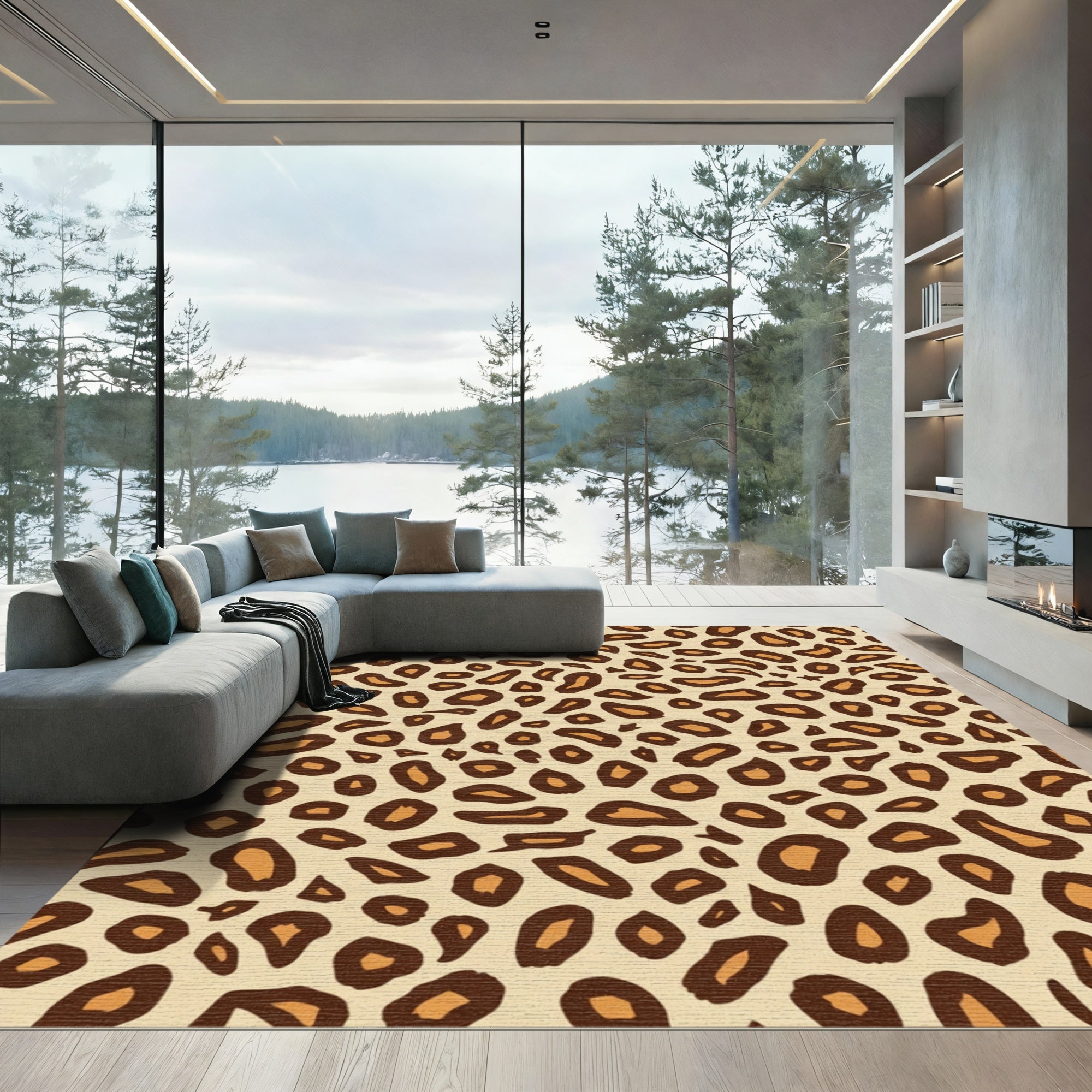 Classic Leopard Spot Texture Rug