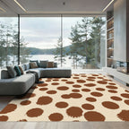 Brown Polka Dot Scattered Texture Rug