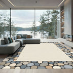 Coastal Pebble Border Natural Tone Rug