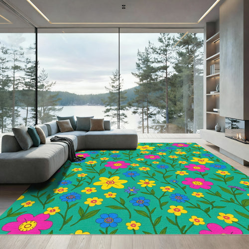 Bright Multi Color Garden Bloom Rug