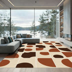 Earthy Tone Abstract Circle Composition Rug