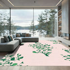 Green Foliage Botanical Vines Rug