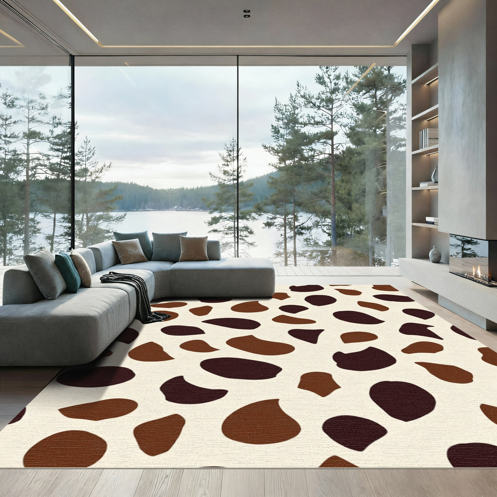 Brown Earthy Tone Blob Rug
