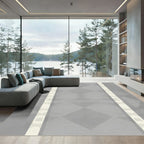 Pale Grey Diamond Stripe Tonal Rug