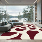 Crimson Cream Organic Interlocking Loops Rug