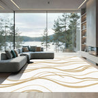 Creamy Gold Flowing Lines Rug