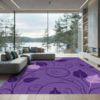 Deep Purple Vine Leaf Swirl Rug