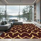 Maroon and Gold Quilted Arch Rug