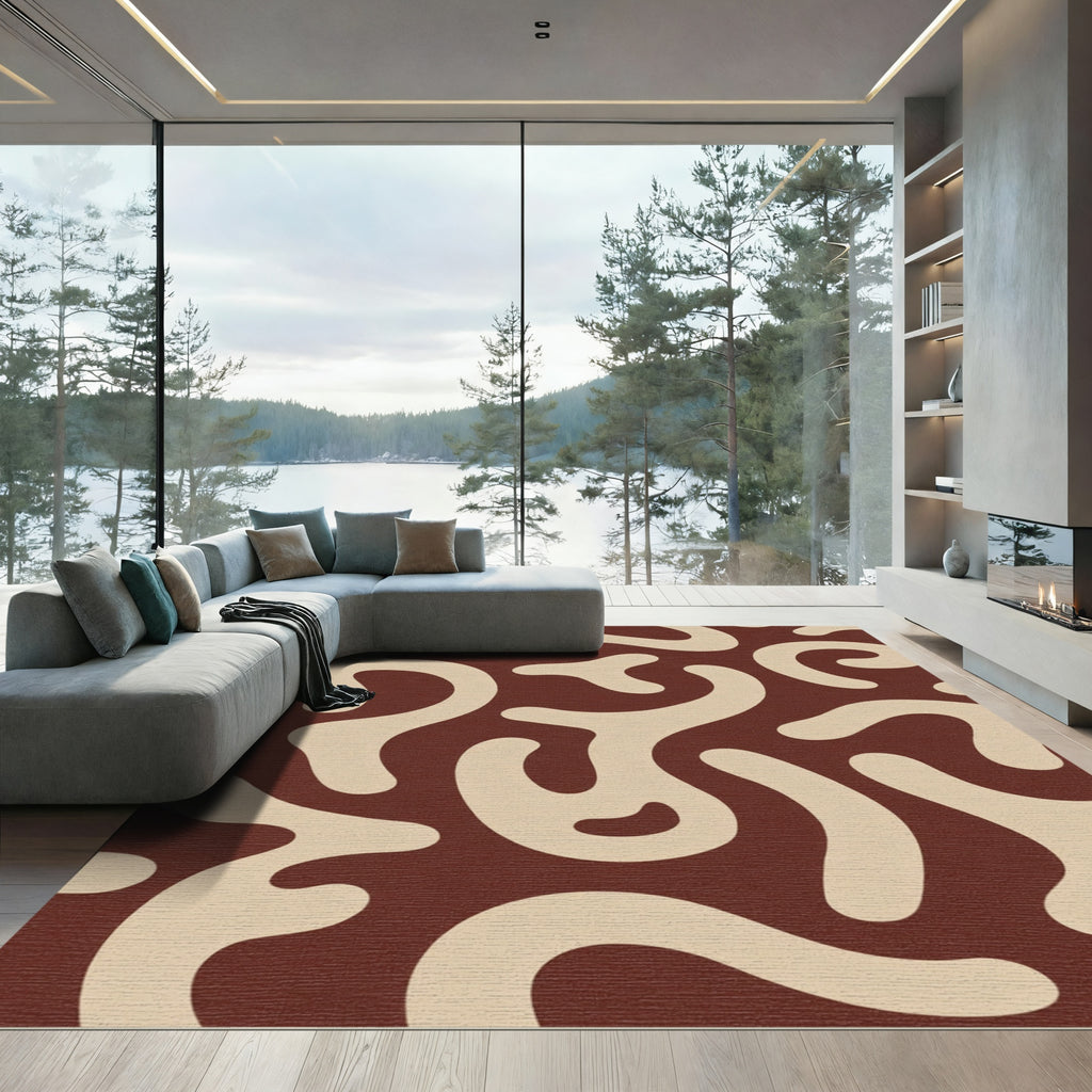 Deep Earth Smooth Organic Forms Rug