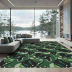 Green Forest Camouflage Abstract Art Rug