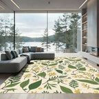 Botanical Branches Yellow Floral Rug