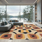 Earthy Geometric Abstract Shapes Rug