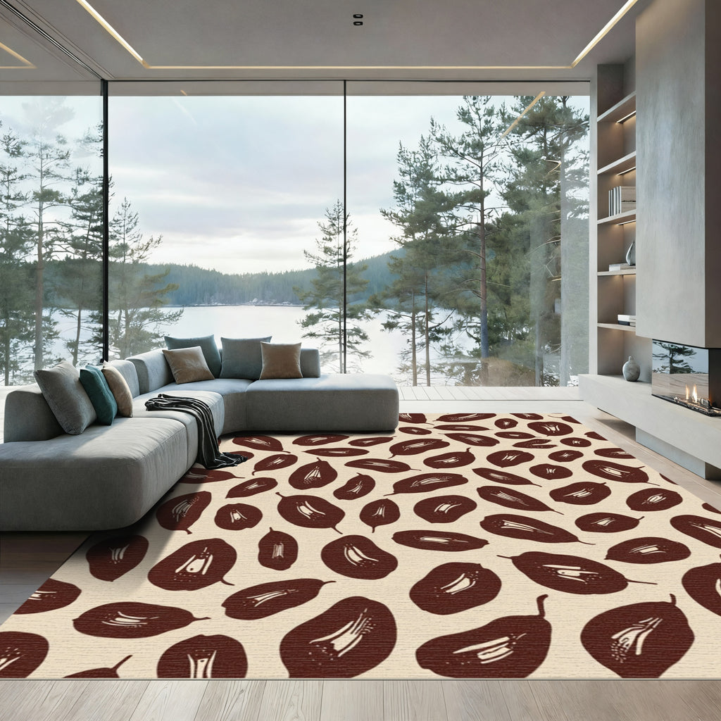Chocolate Brown Botanical Seeds Rug