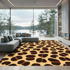 Brown Leopard Spots Ochre Background Rug