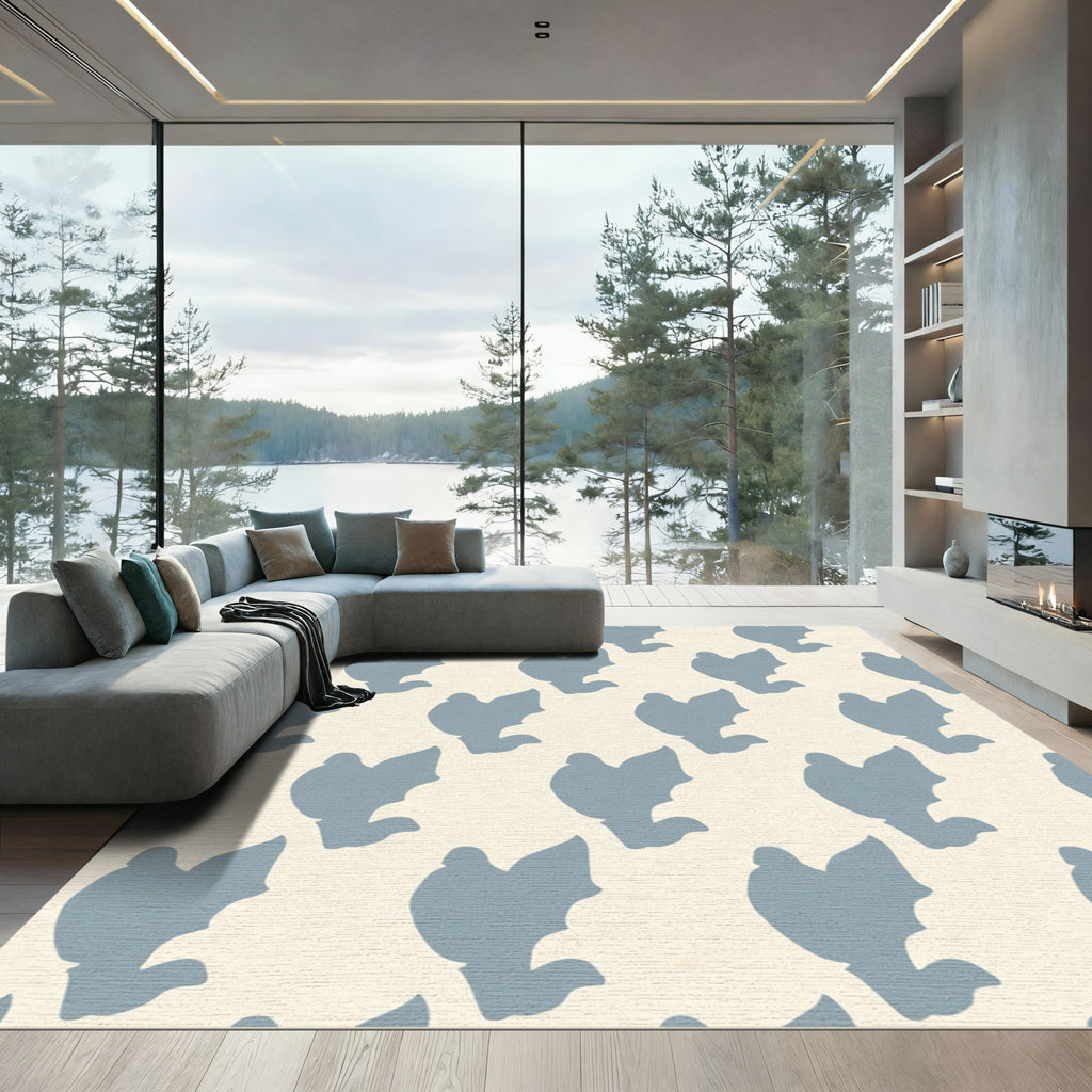 Light Blue Dove Repeat Rug