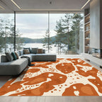 Terra Cotta Organic Blob Shapes Rug